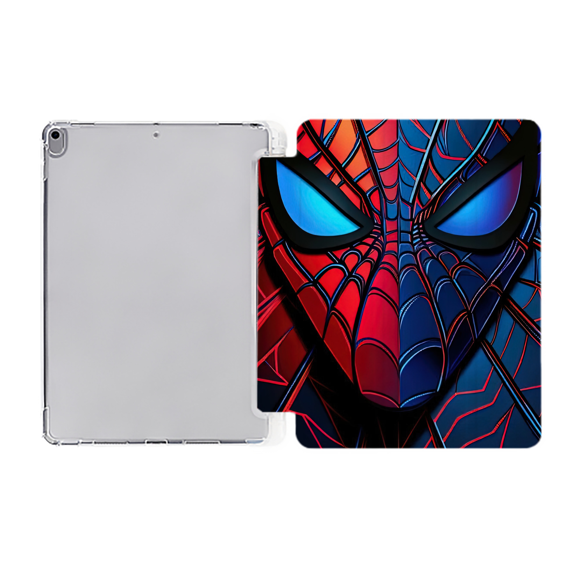 （画像用） Spider Man スパイダーマン IPad ケース ペン収納付き 三つ折りスタンド PUレザー×シリコン 対応機種9.5/10.5/10.9インチ
